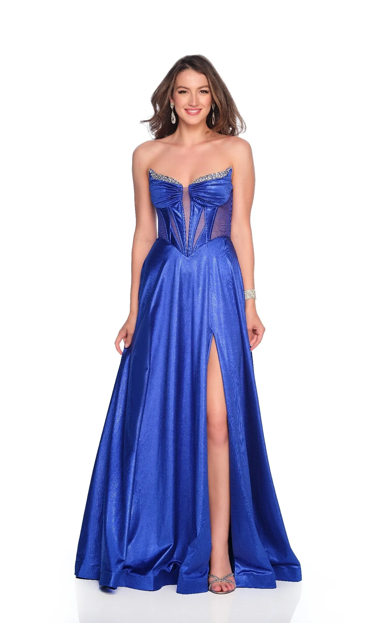 Long Royal Prom Dress: Dave & Johnny 12183 sold by PromGirl