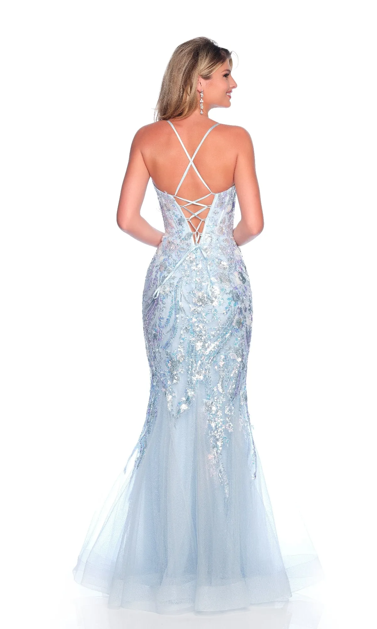 Light Blue Mermaid Prom Dress: Dave & Johnny 11804 sold by PromGirl product image thumbnail 2