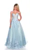 Long Light Blue Prom Dress: Dave & Johnny 11801 sold by PromGirl