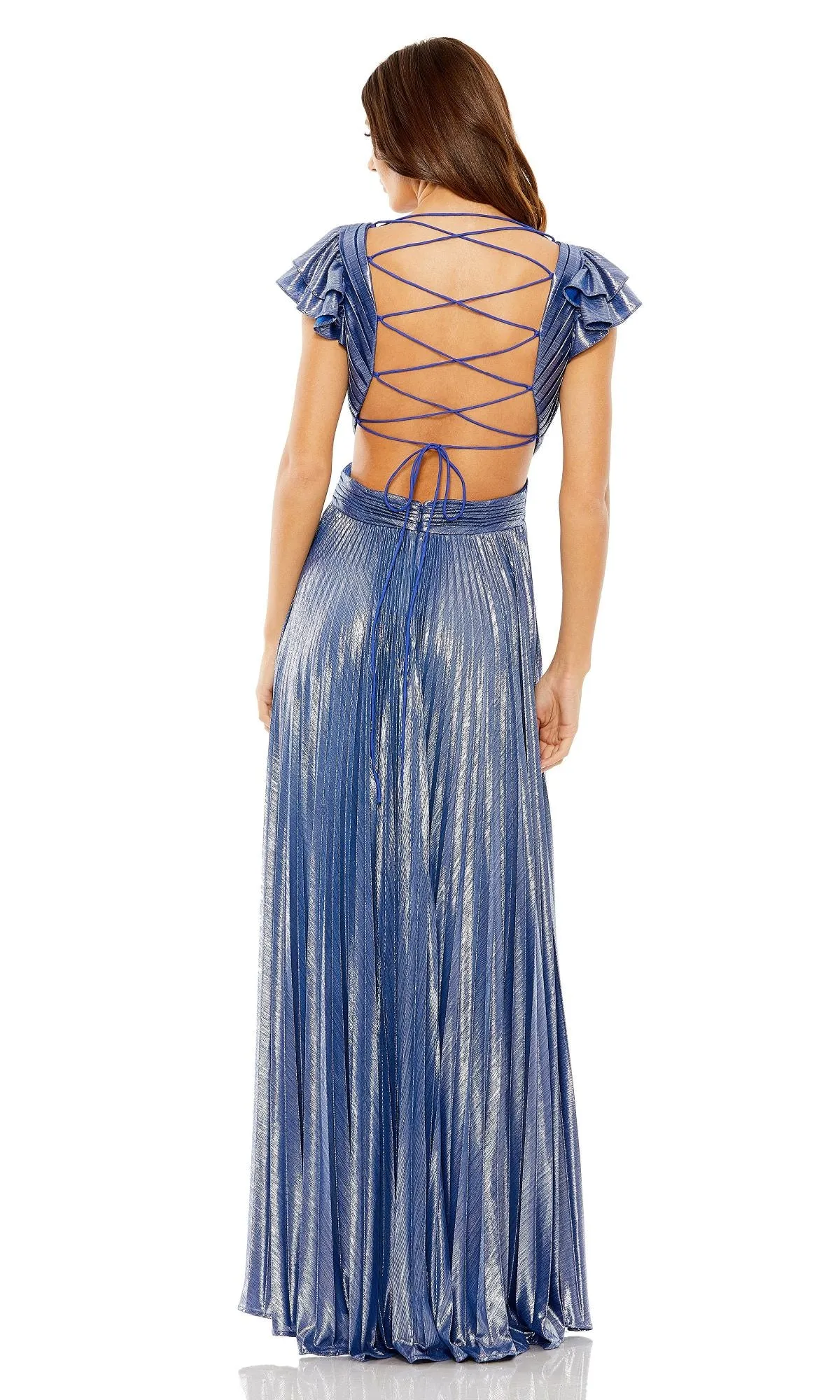 Short-Sleeve Pleat Evening Gown: Mac Duggal 27166 sold by PromGirl product image thumbnail 2