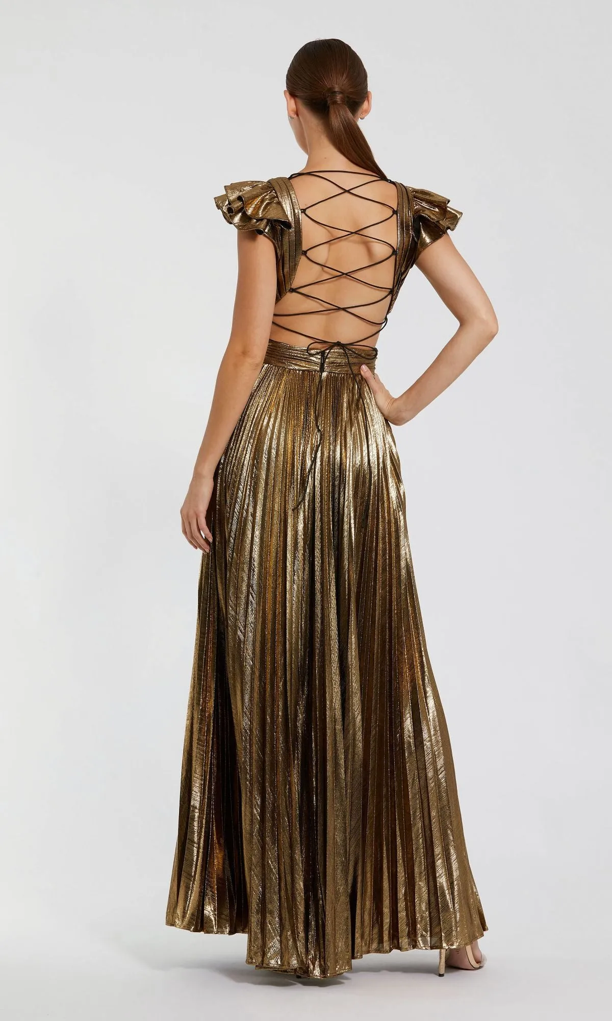 Short-Sleeve Pleat Evening Gown: Mac Duggal 27166 sold by PromGirl product image thumbnail 5