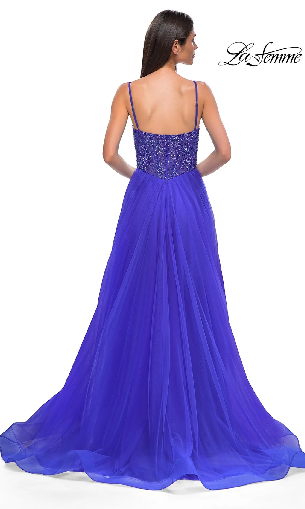 Beaded-Bodice Long Prom Ball Gown: La Femme 32668 sold by PromGirl product image thumbnail 5