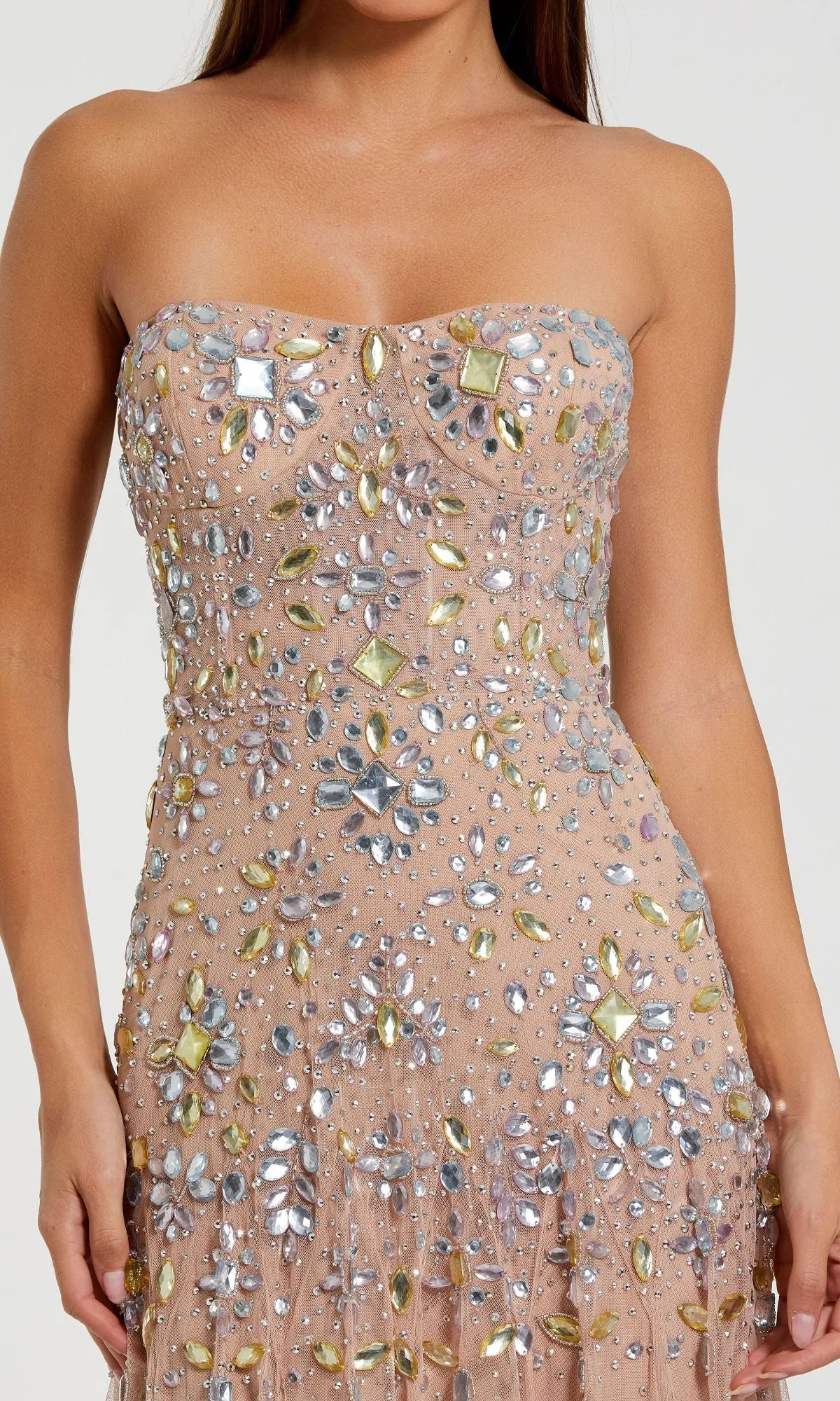 Strapless Light Pink Prom Gown: Mac Duggal 10100 sold by PromGirl product image thumbnail 3