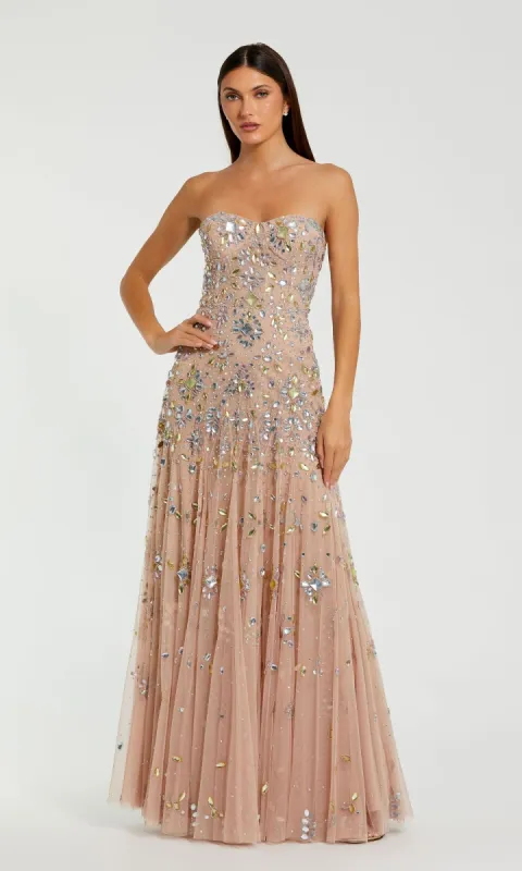 Strapless Light Pink Prom Gown: Mac Duggal 10100 sold by PromGirl