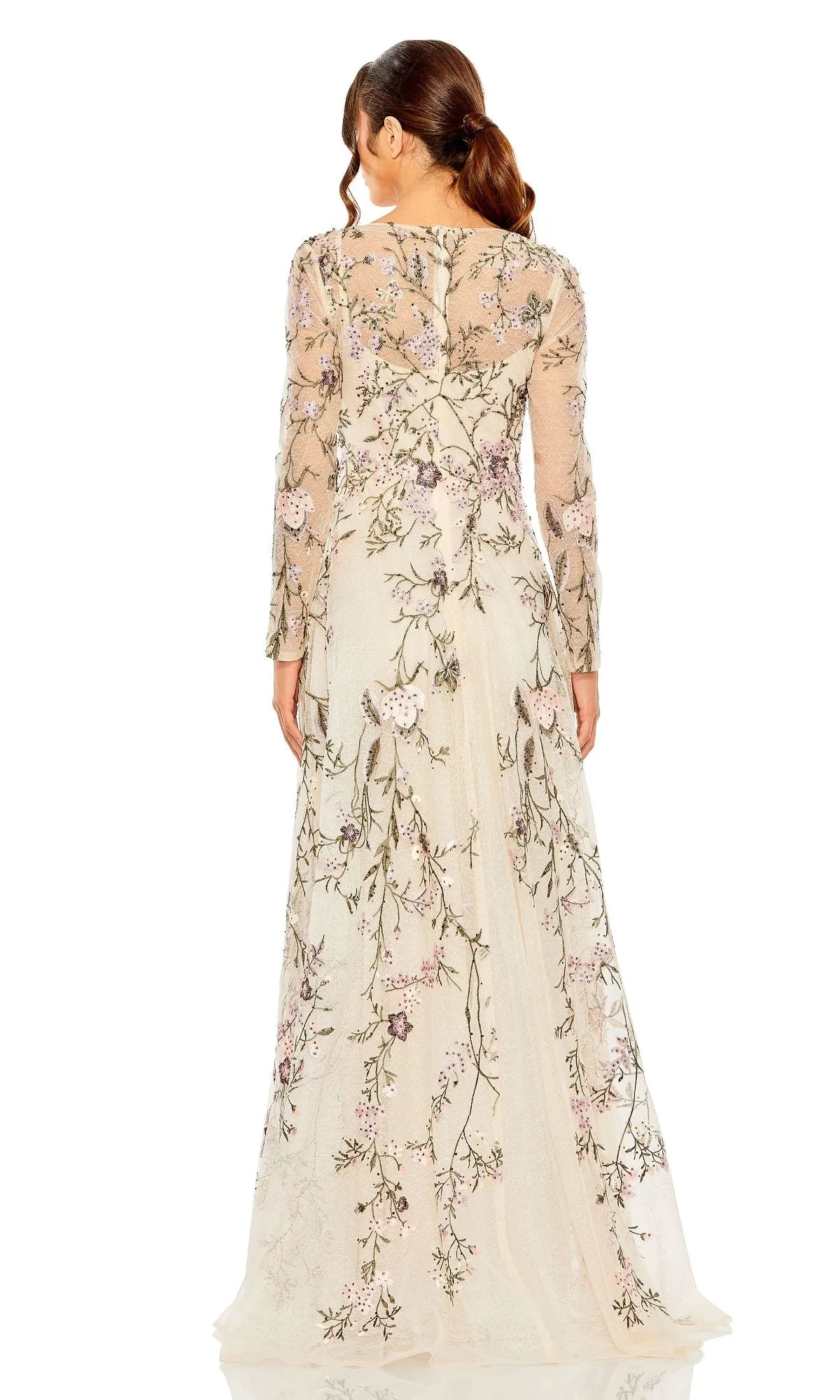 Long Sleeve Pink Evening Gown: Mac Duggal 20480 sold by PromGirl product image thumbnail 2