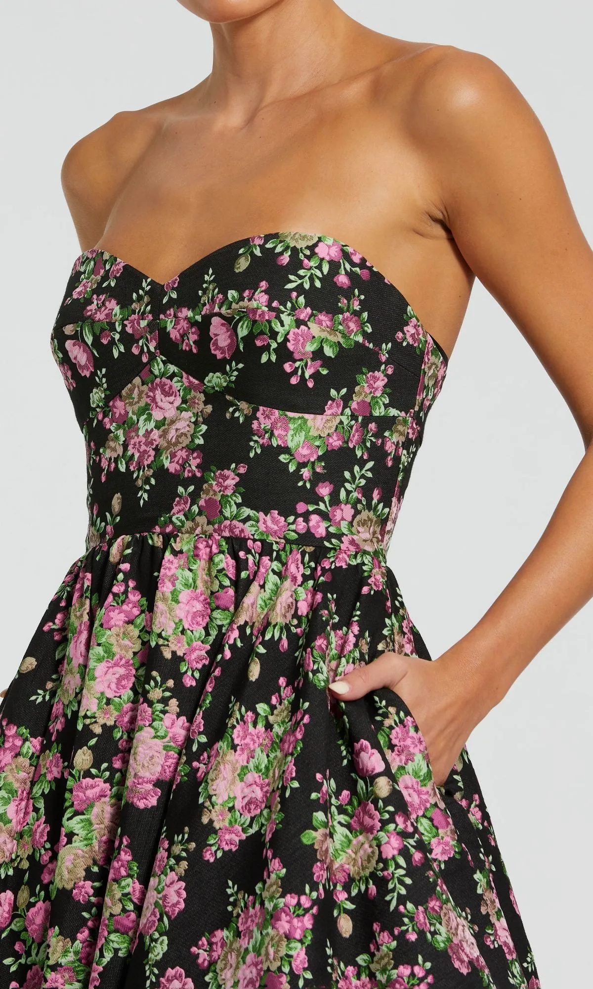 Strapless Print Formal Dress: Mac Duggal 68780 sold by PromGirl product image thumbnail 3