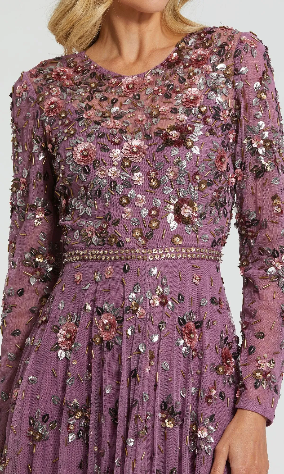 Long Sleeve Beaded Formal Dress: Mac Duggal 10063 sold by PromGirl product image thumbnail 3