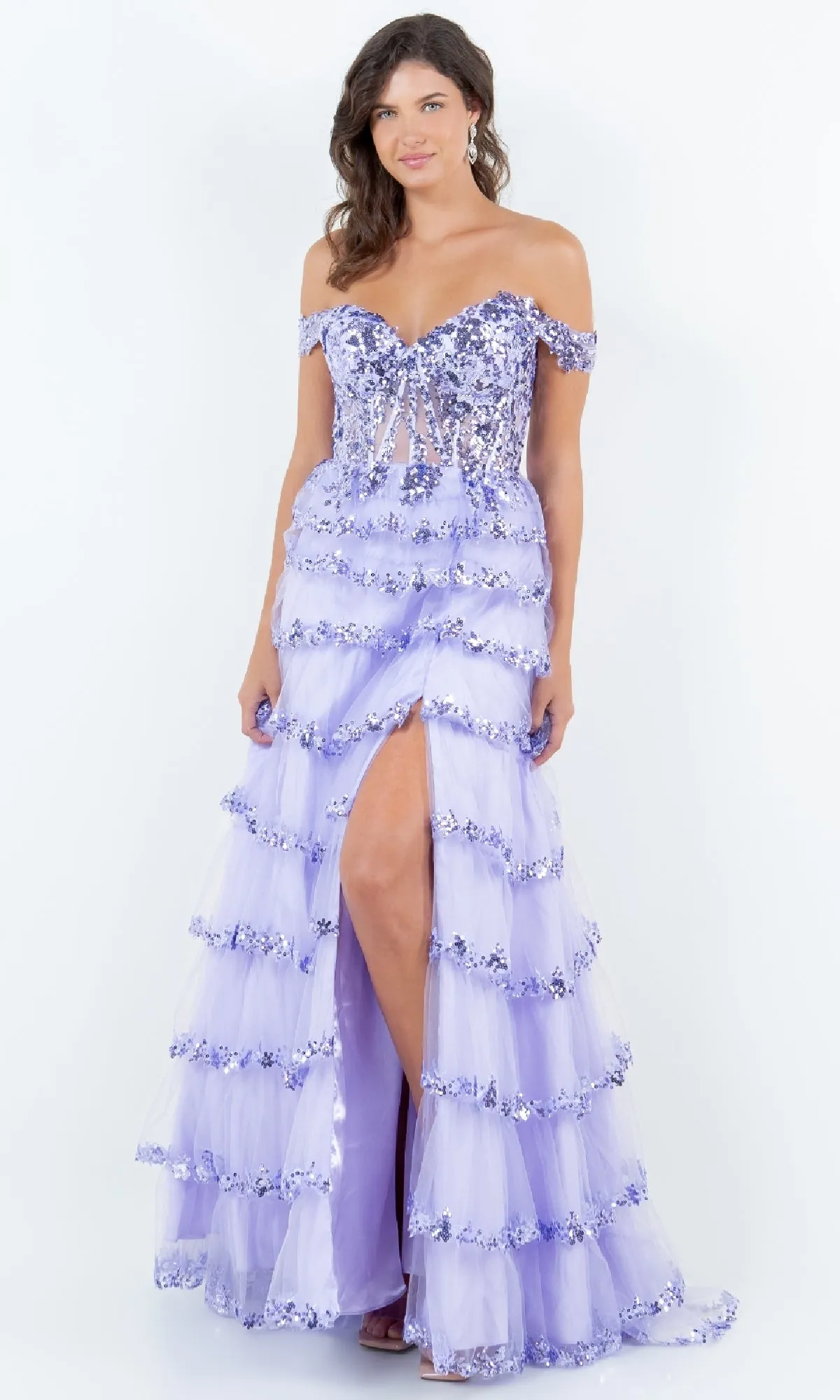 Ruffle Prom Ball Gown: Cinderella Couture 8228J sold by PromGirl product image thumbnail 3