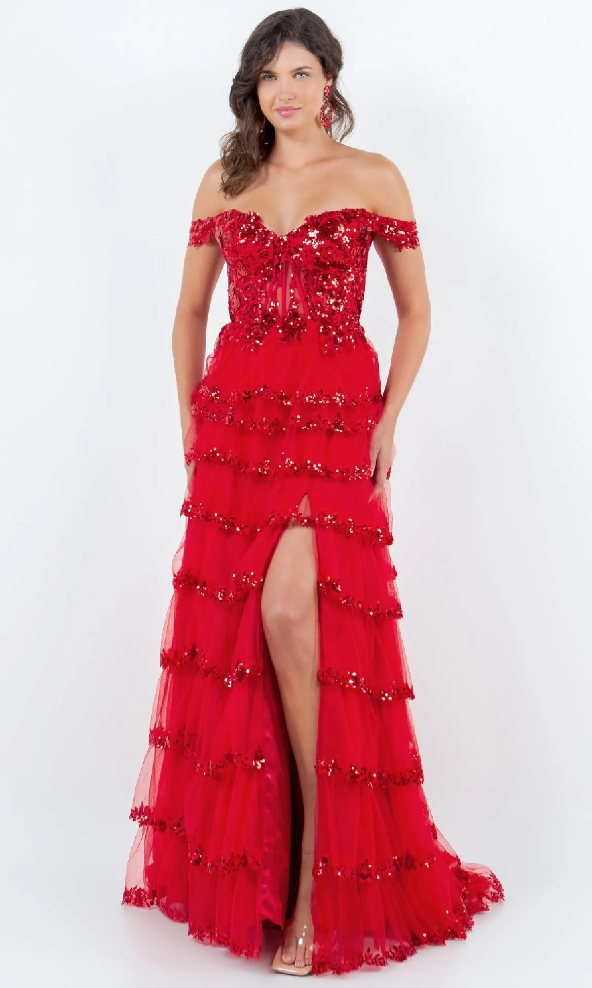 Ruffle Prom Ball Gown: Cinderella Couture 8228J sold by PromGirl product image thumbnail 4