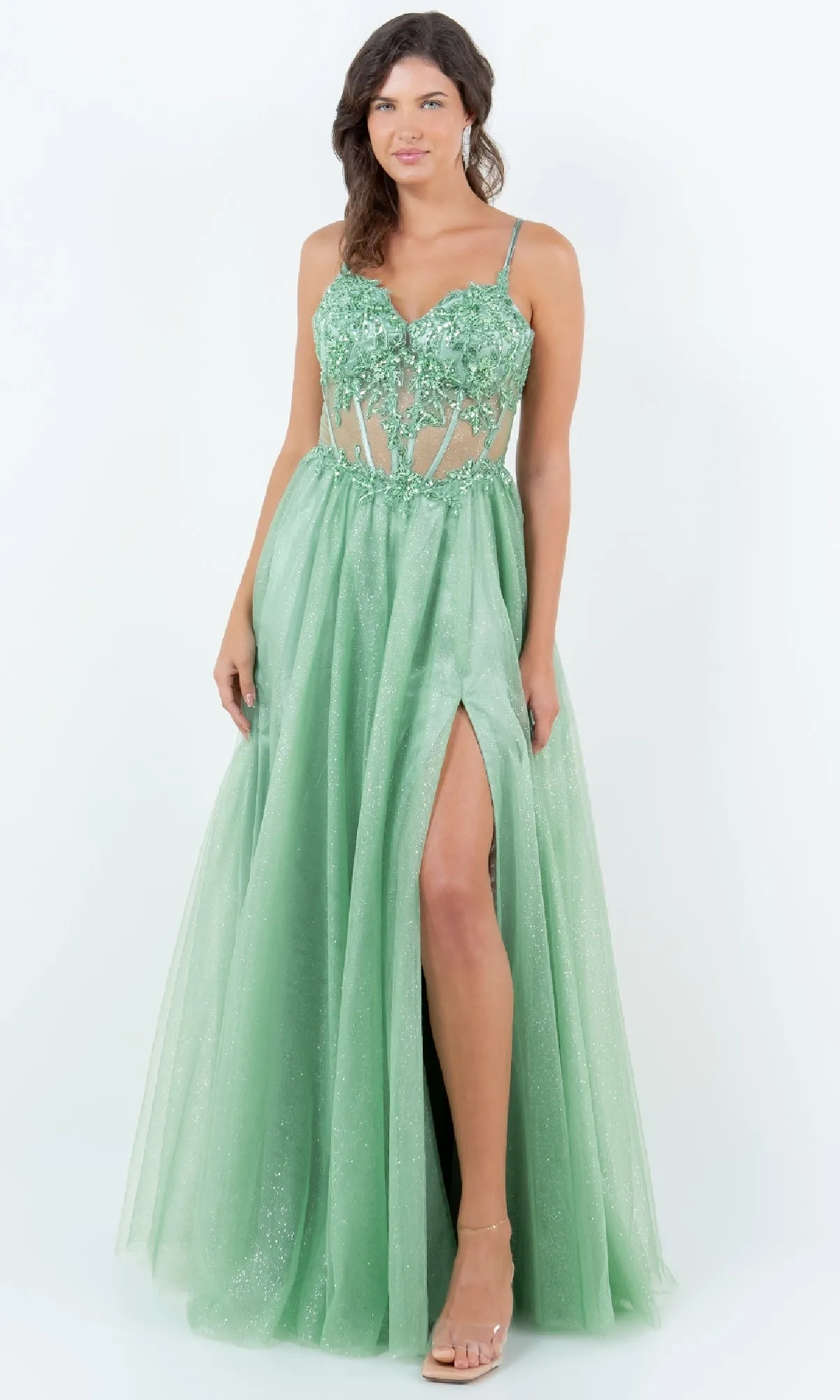 Long Glitter Prom Dress: Cinderella Couture 8238J sold by PromGirl product image thumbnail 3