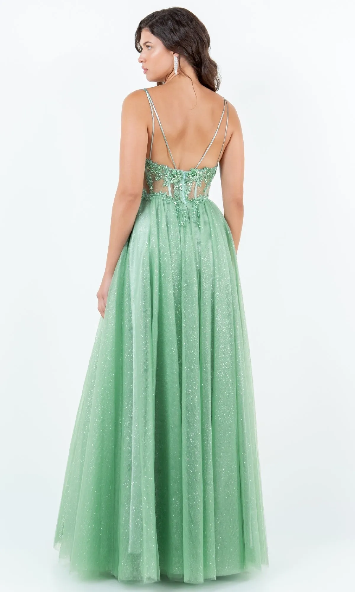 Long Glitter Prom Dress: Cinderella Couture 8238J sold by PromGirl product image thumbnail 2