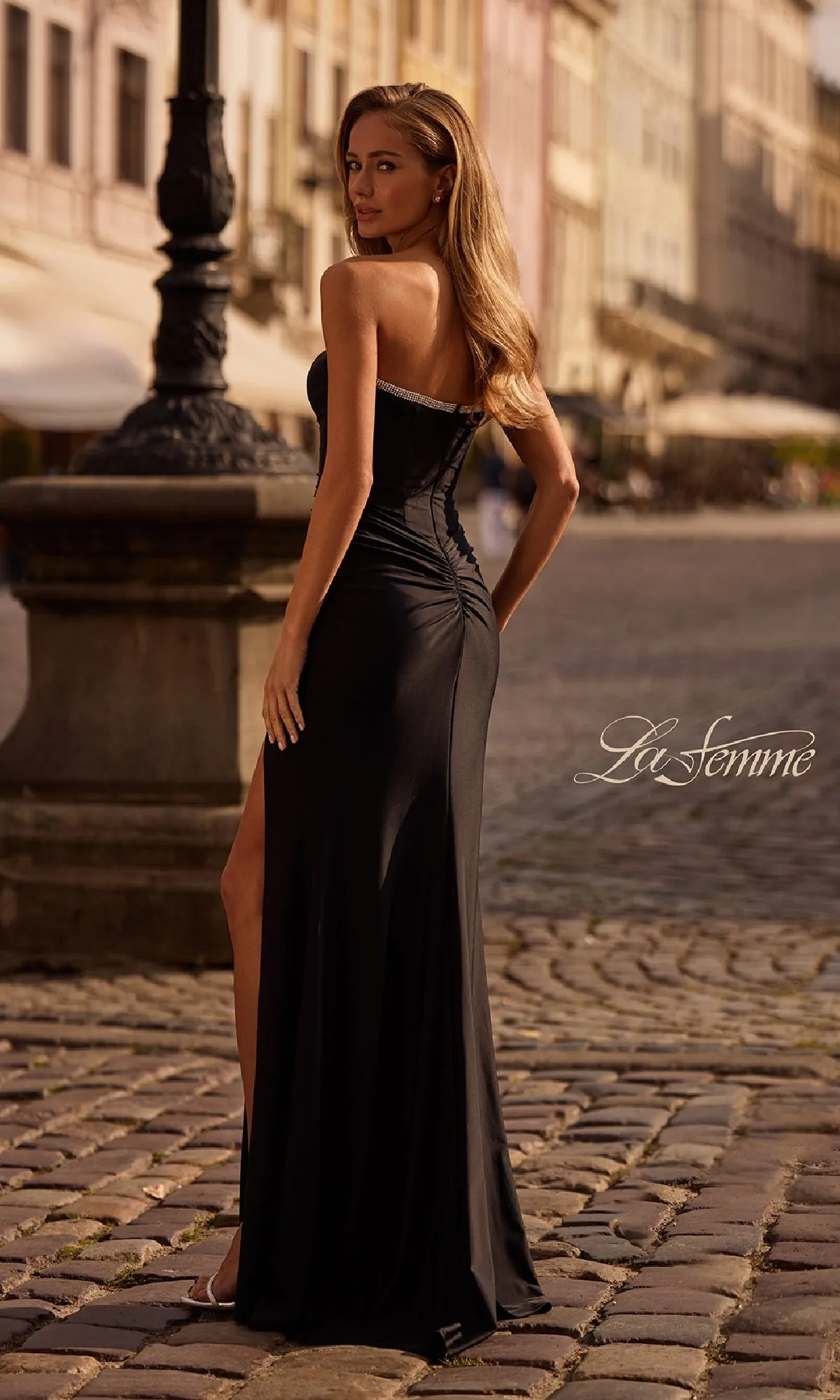 Bead-Trimmed Strapless Prom Gown: La Femme 32756 sold by PromGirl product image thumbnail 2