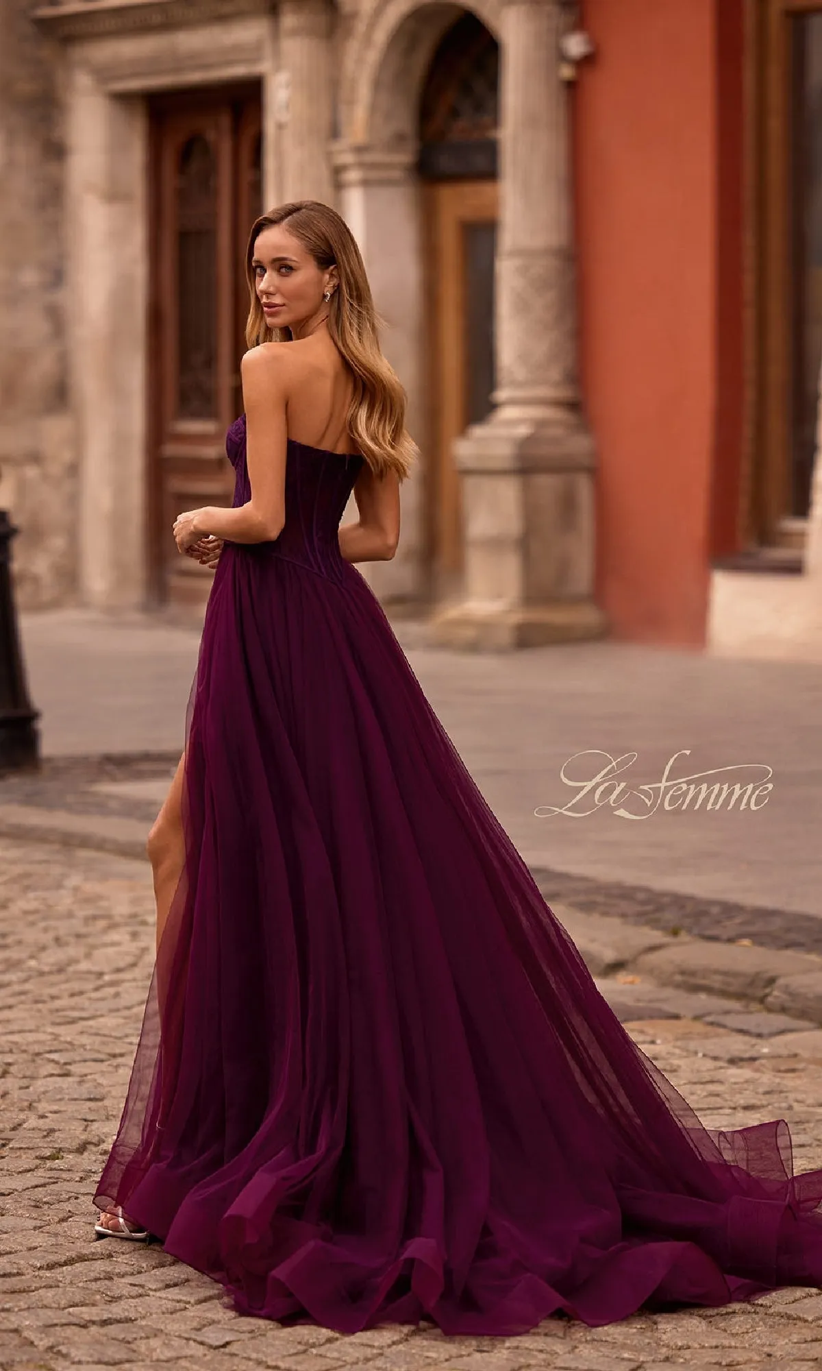 Strapless Long Prom Ball Gown: La Femme 32579 sold by PromGirl product image thumbnail 2
