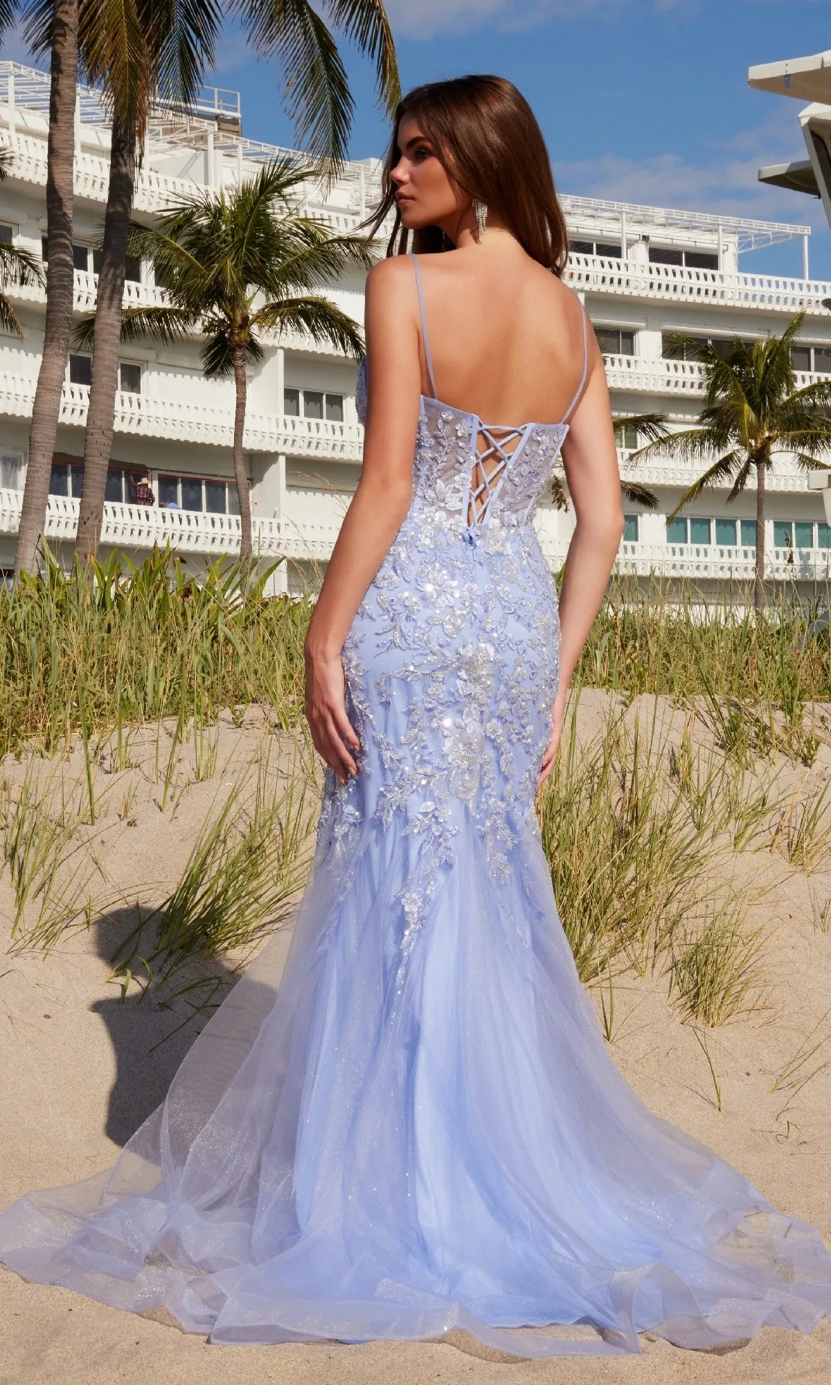 Long Embroidered Prom Dress: Nox Anabel Q1541 sold by PromGirl product image thumbnail 5