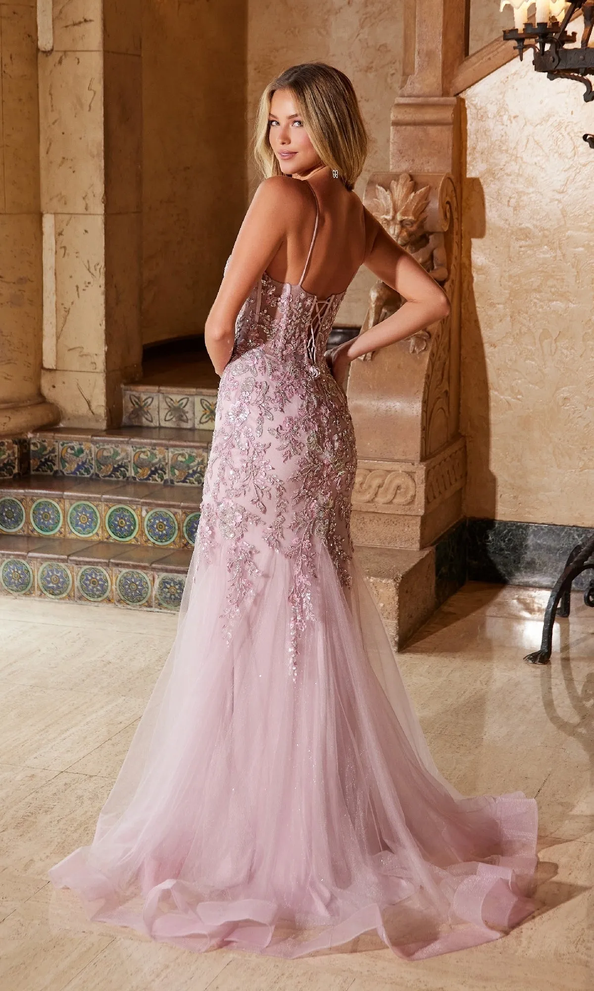 Long Embroidered Prom Dress: Nox Anabel Q1541 sold by PromGirl product image thumbnail 2