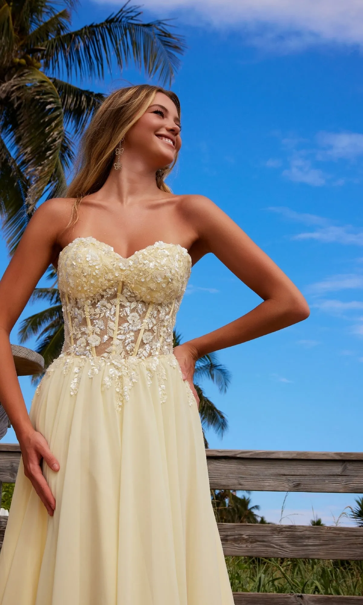 Strapless Sweetheart Prom Dress: Nox Anabel C1617 sold by PromGirl product image thumbnail 5