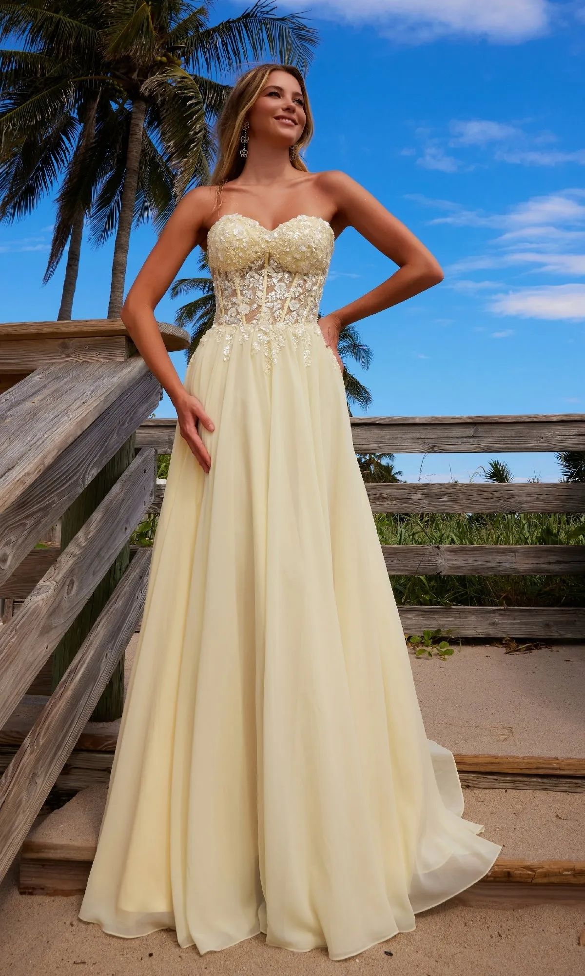 Strapless Sweetheart Prom Dress: Nox Anabel C1617 sold by PromGirl