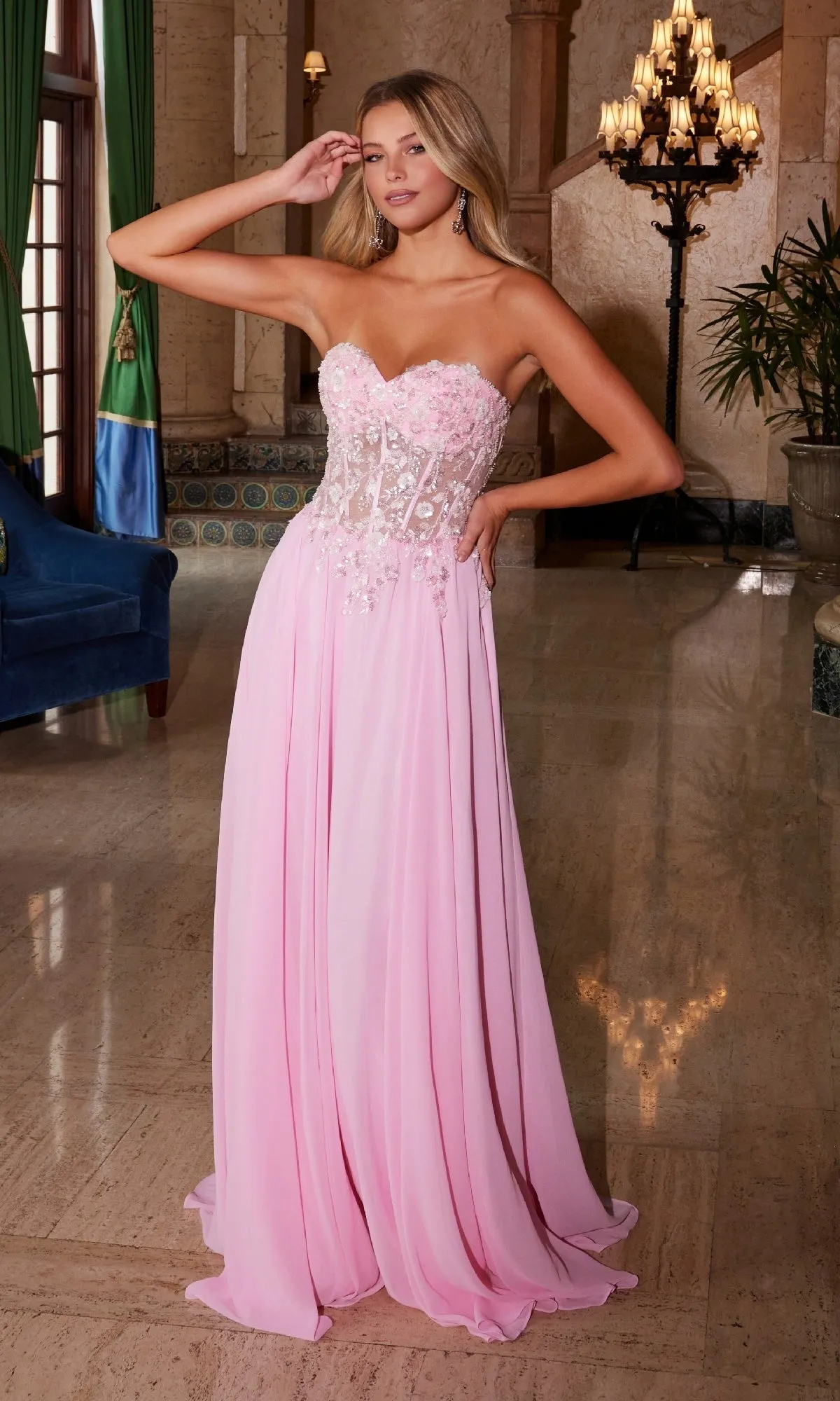Strapless Sweetheart Prom Dress: Nox Anabel C1617 sold by PromGirl product image thumbnail 3