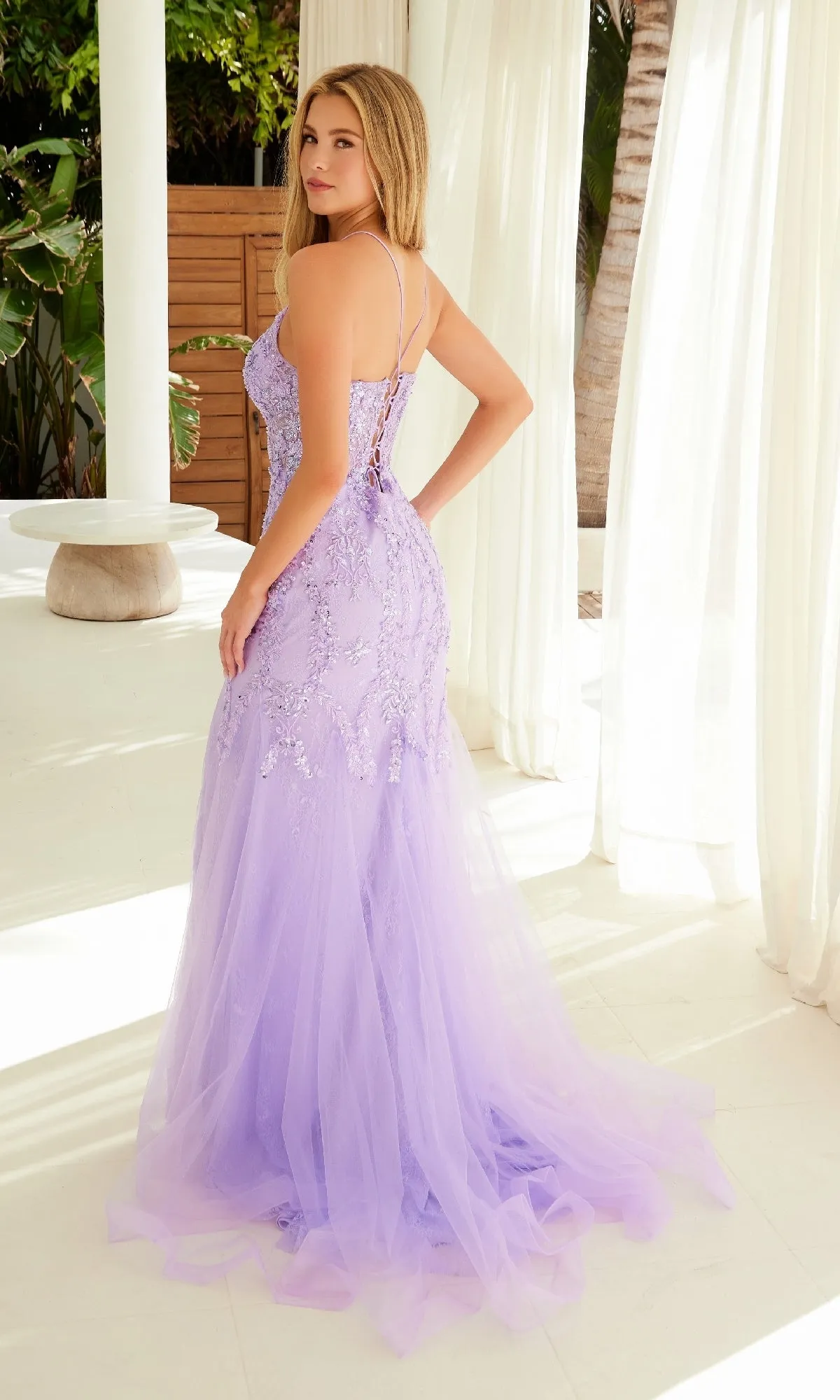 Sequined Long Mermaid Prom Dress: Nox Anabel R1717 sold by PromGirl product image thumbnail 5