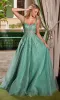 Long Glitter-Tulle Prom Dress: Nox Anabel H1682 sold by PromGirl