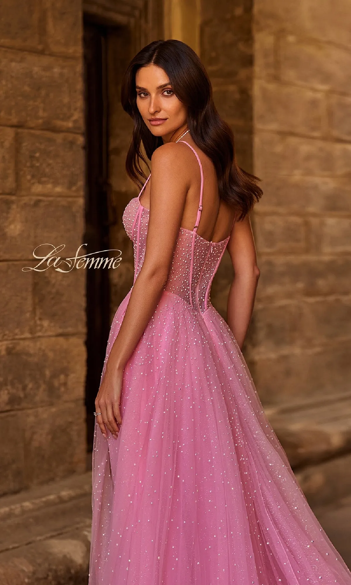 Pearl Classic Long Prom Dress: La Femme 32644 sold by PromGirl product image thumbnail 4