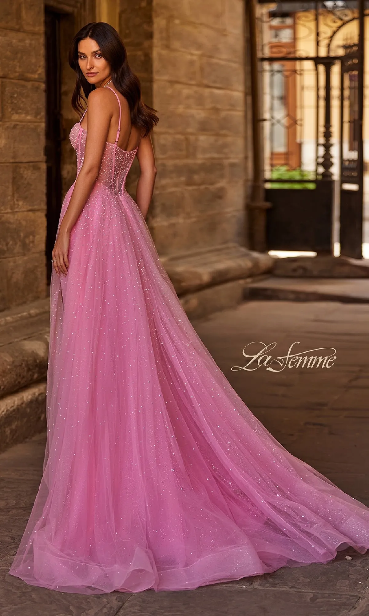Pearl Classic Long Prom Dress: La Femme 32644 sold by PromGirl product image thumbnail 2
