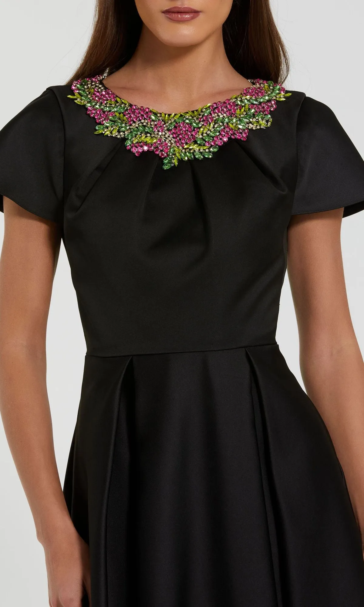 Short Sleeve Black Formal Dress: Mac Duggal 2272 sold by PromGirl product image thumbnail 3