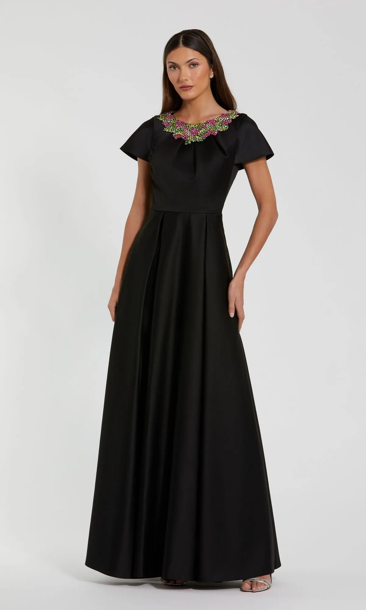 Short Sleeve Black Formal Dress: Mac Duggal 2272 sold by PromGirl