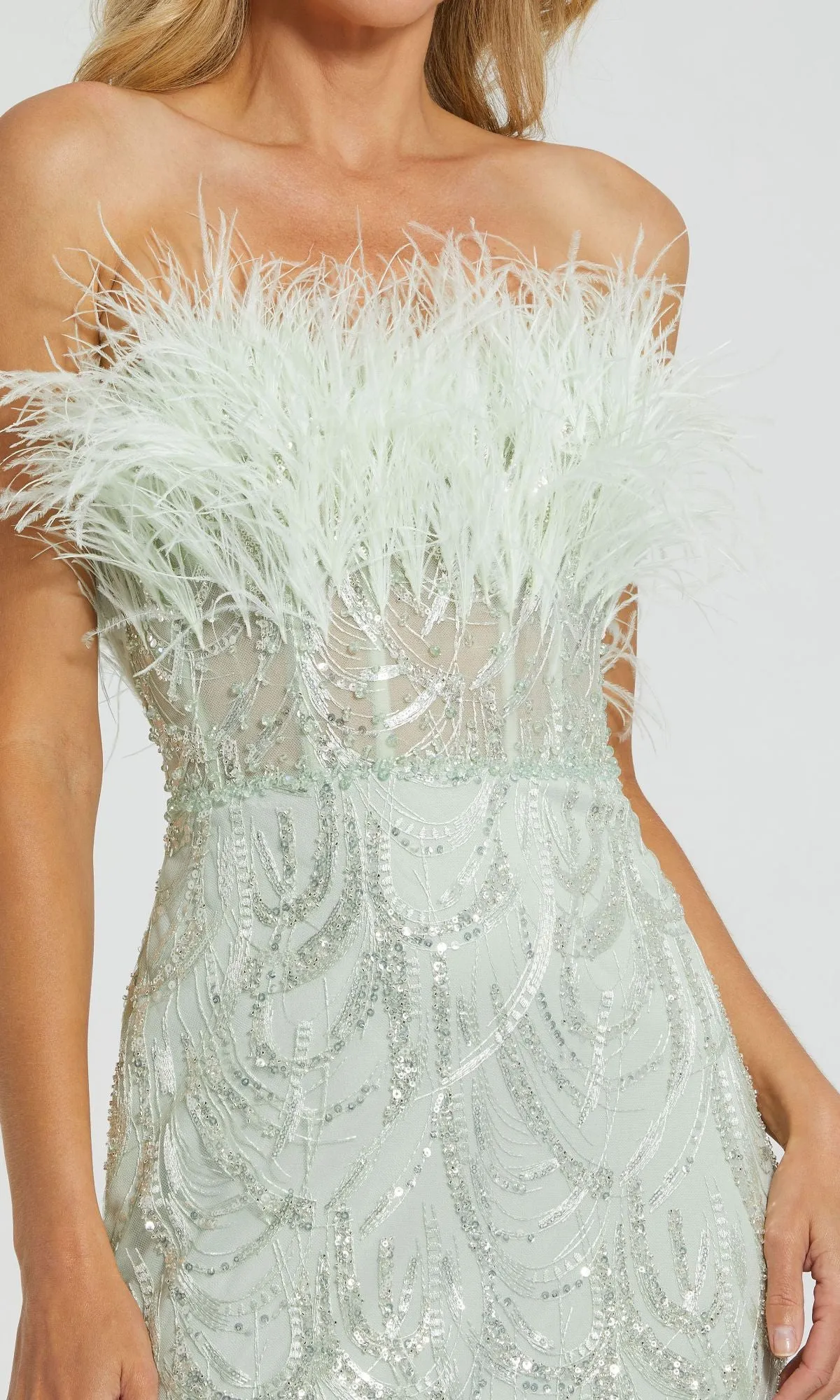 Long Mint Sequin Prom Dress: Mac Duggal 20890 sold by PromGirl product image thumbnail 3