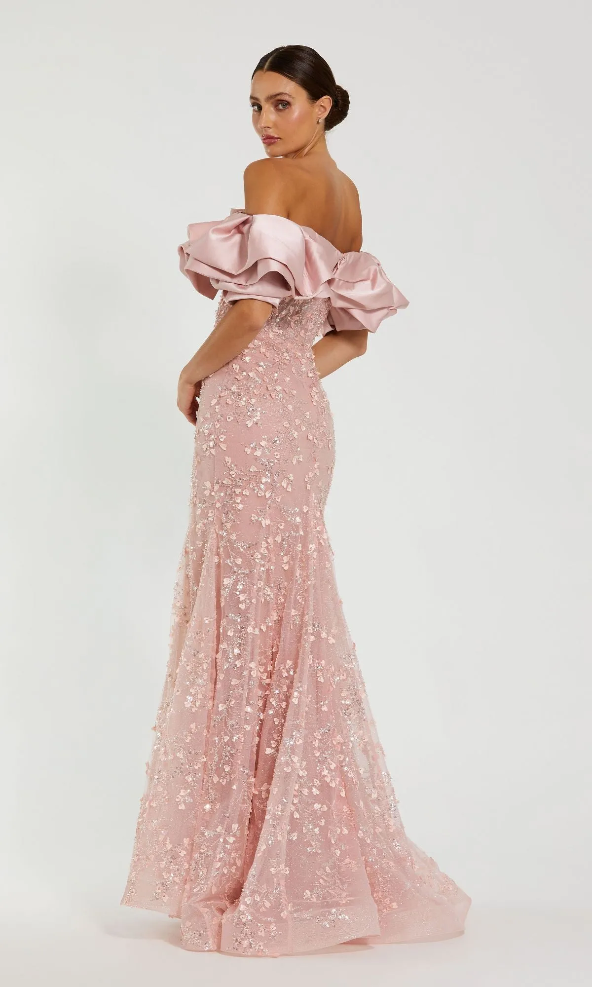 Long Rose Pink Beaded Prom Gown: Mac Duggal 21033 sold by PromGirl product image thumbnail 2