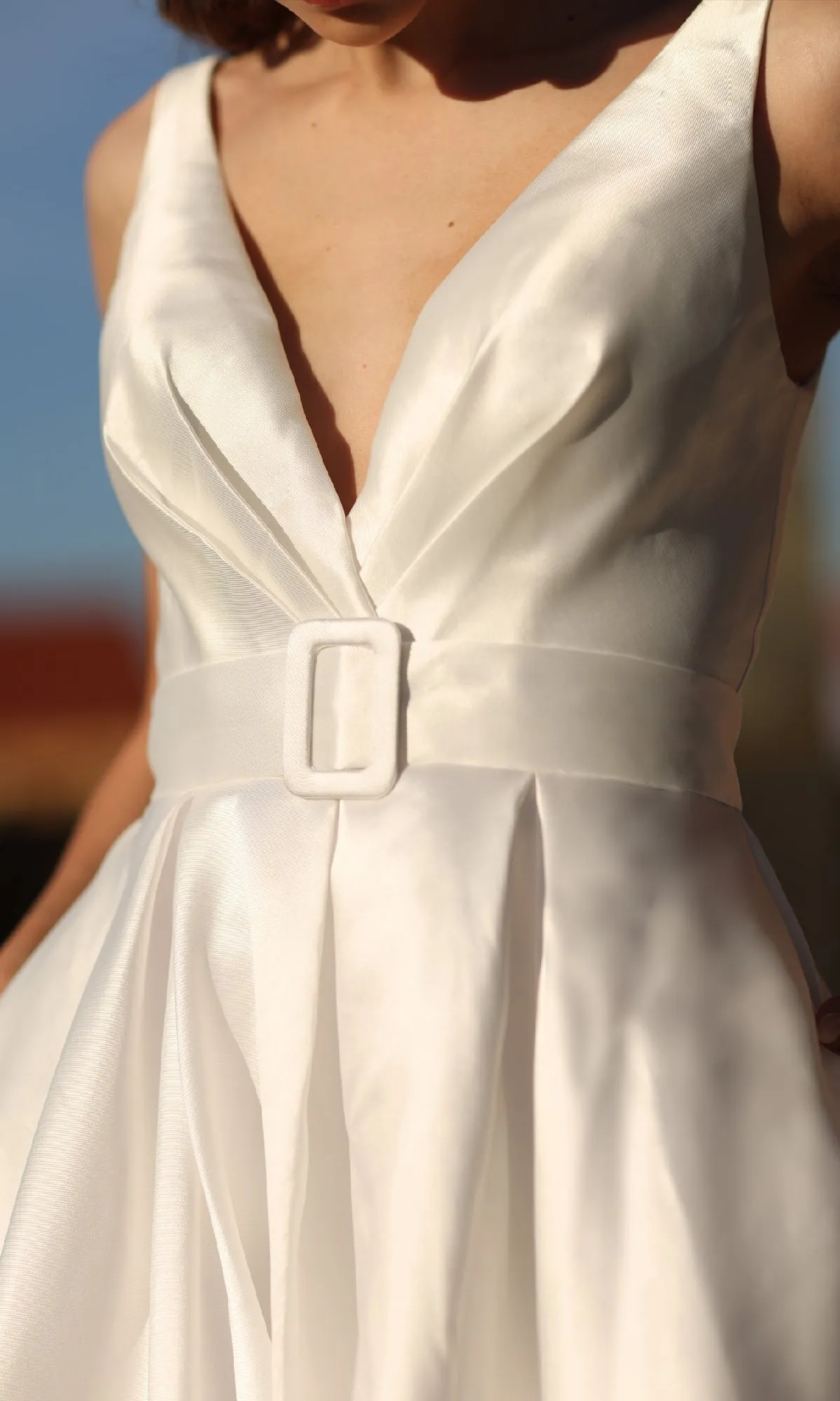 Belted Long White Prom Dress: Tina Holly BB209W sold by PromGirl product image thumbnail 3
