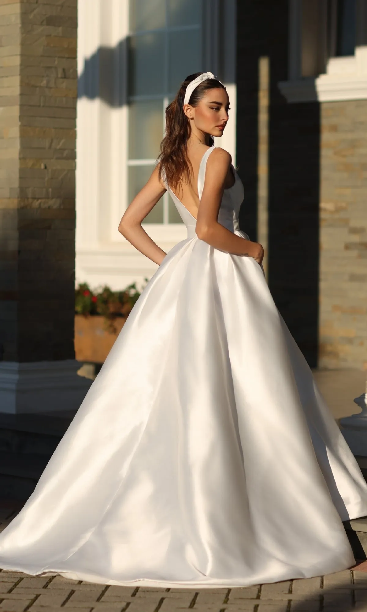 Belted Long White Prom Dress: Tina Holly BB209W sold by PromGirl product image thumbnail 2