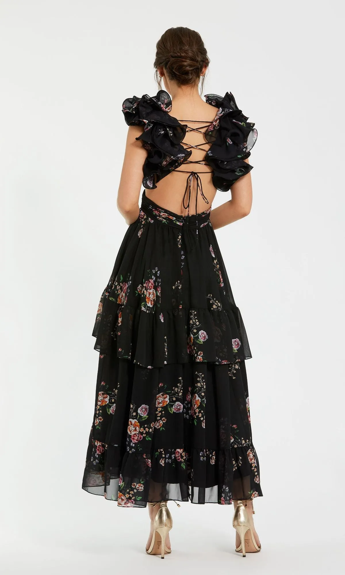 Cut-Out Black Print Formal Dress: Mac Duggal 56054 sold by PromGirl product image thumbnail 2