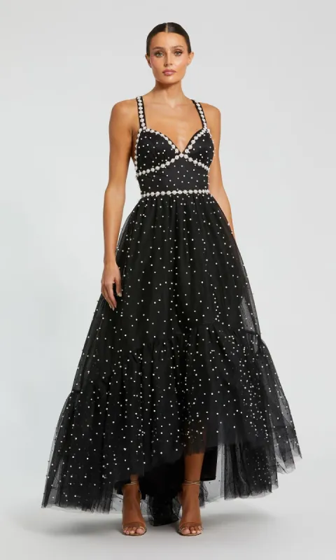 Pearl High-Low Black Prom Dress: Mac Duggal 20747 sold by PromGirl
