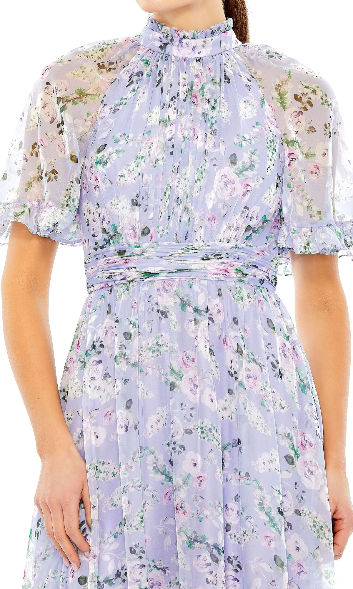 Lilac Floral Print Formal Dress: Mac Duggal 68259 sold by PromGirl product image thumbnail 3