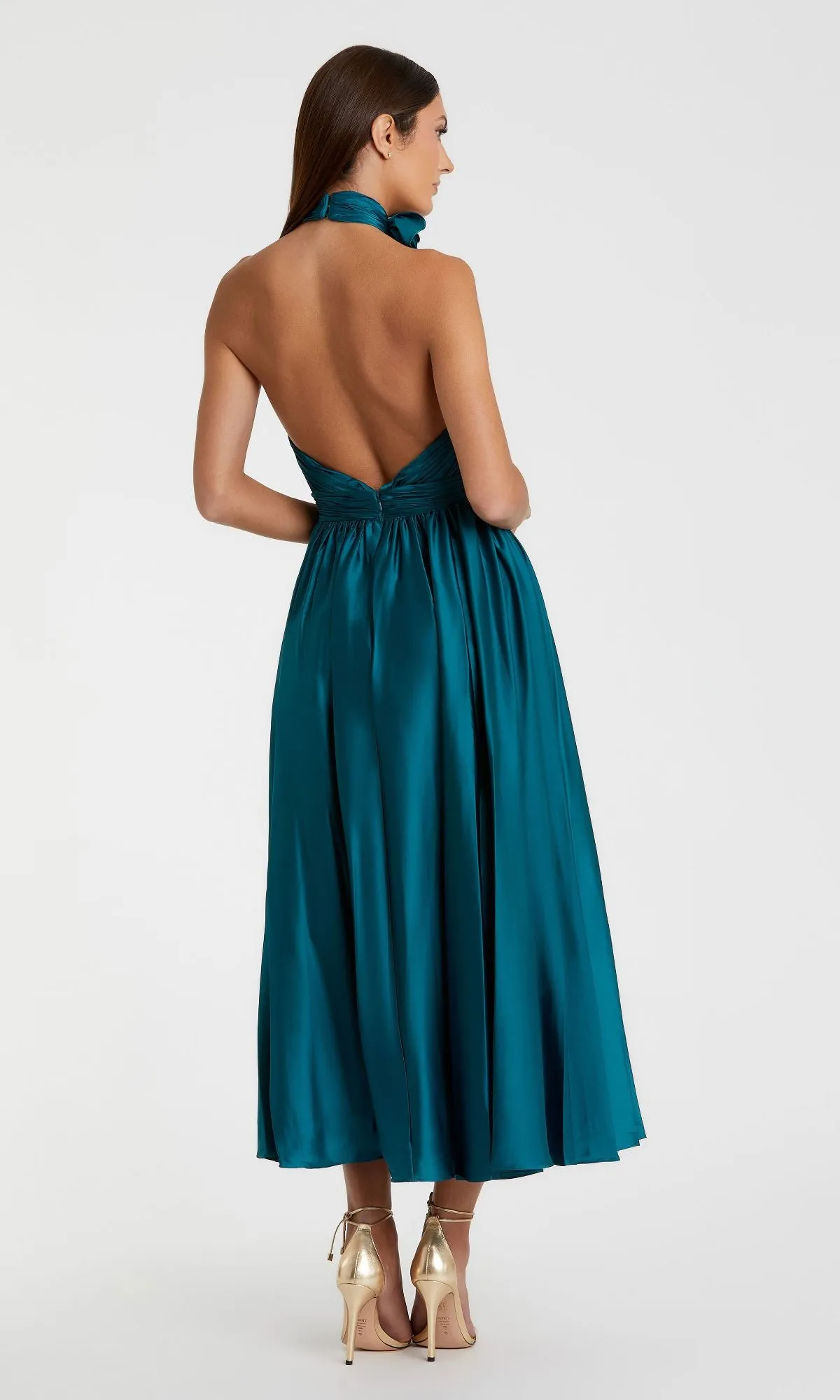 Halter Midi Wedding Guest Dress: Mac Duggal 49674 sold by PromGirl product image thumbnail 2