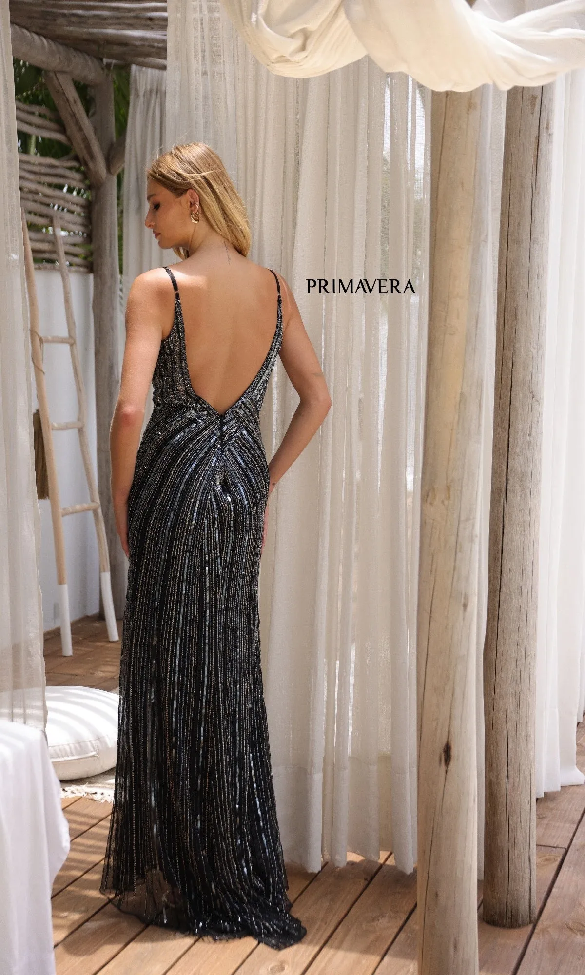Backless Long Sequin Prom Dress: Primavera 4322 sold by PromGirl product image thumbnail 2