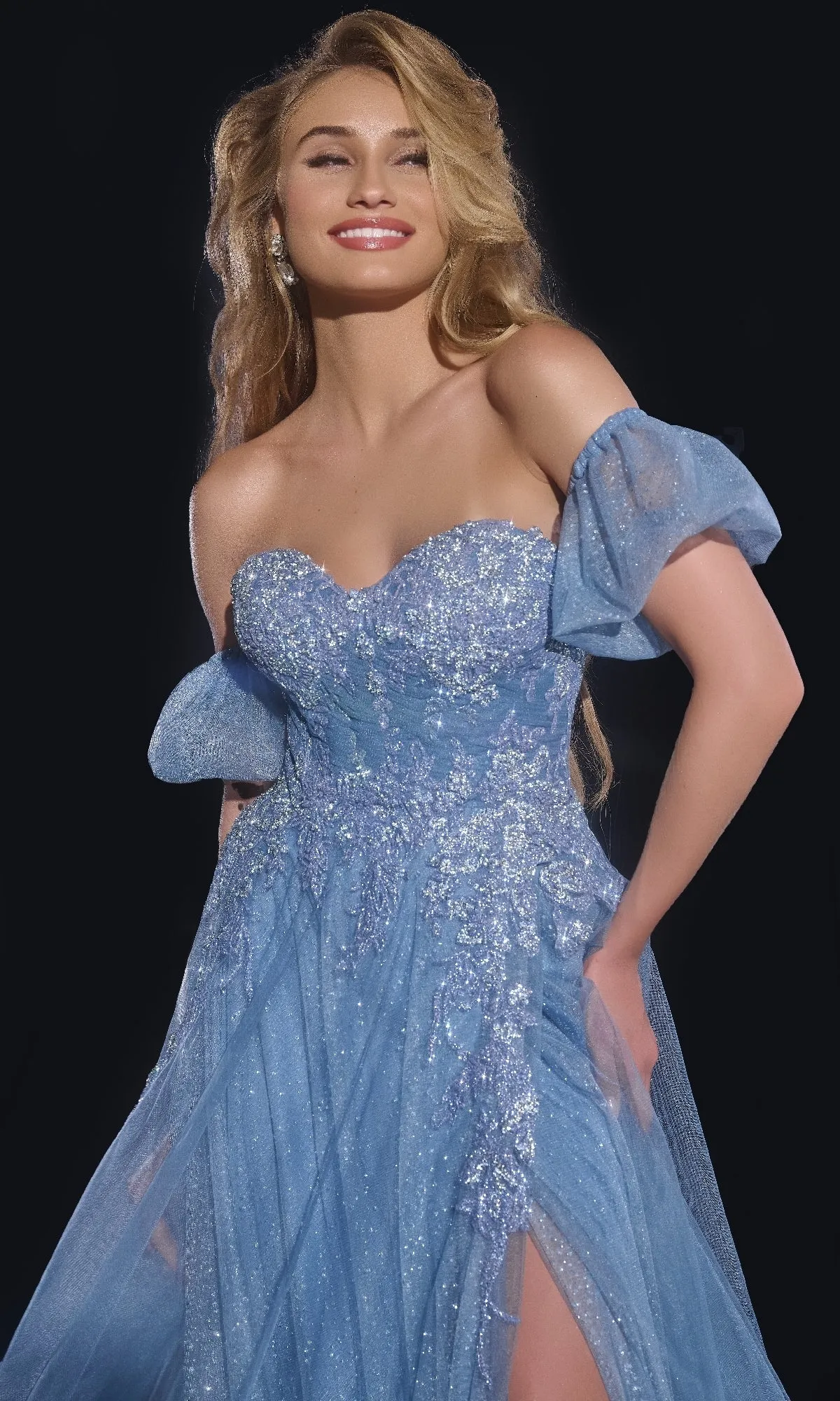 Long Blue Prom Dress: Jovani 40474 sold by PromGirl product image thumbnail 4