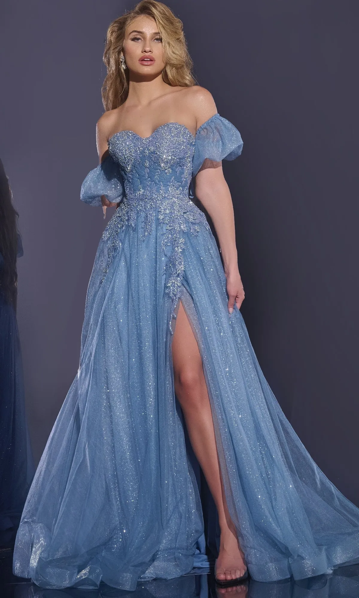 Long Blue Prom Dress: Jovani 40474 sold by PromGirl product image thumbnail 3