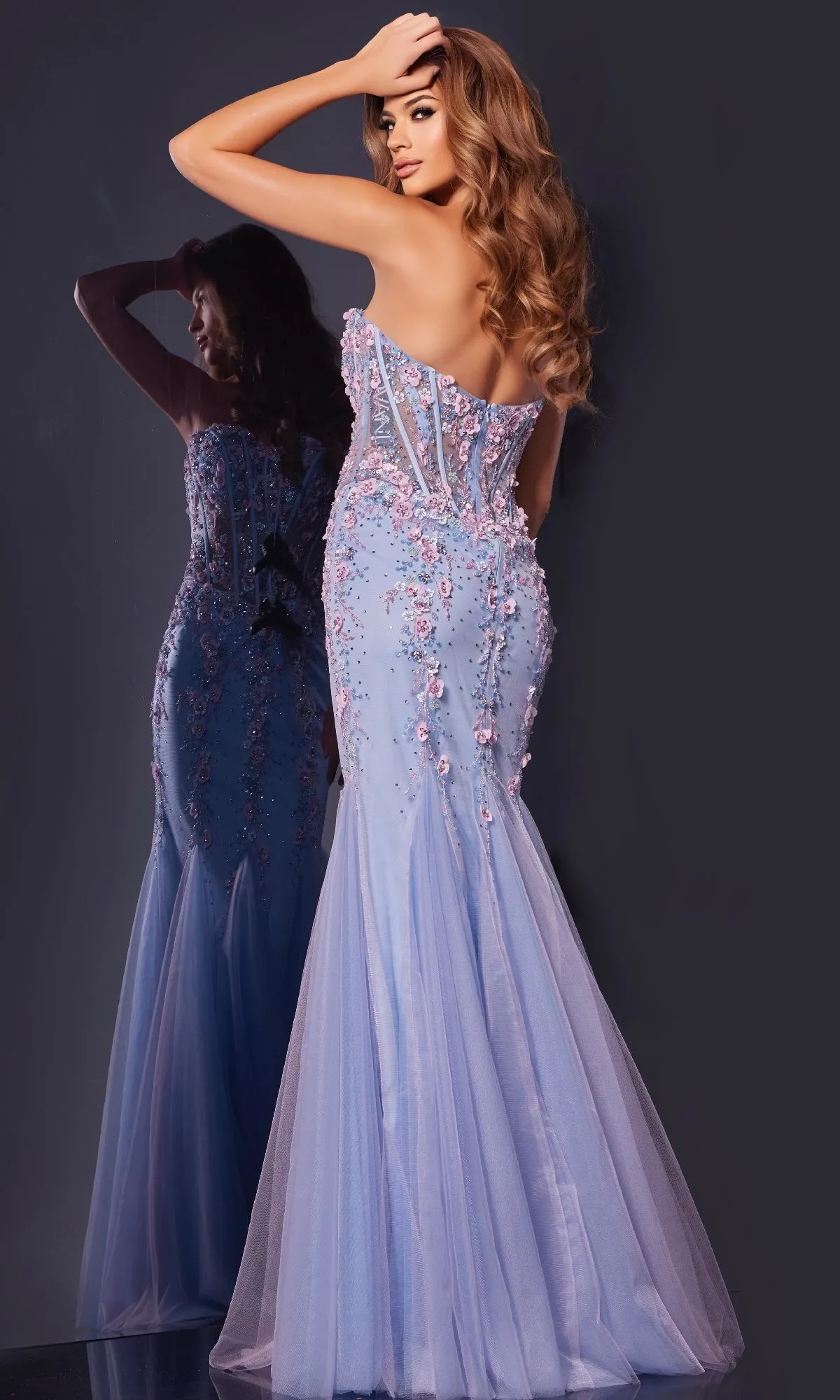 Strapless Long Mermaid Prom Dress: Jovani 44211 sold by PromGirl product image thumbnail 2