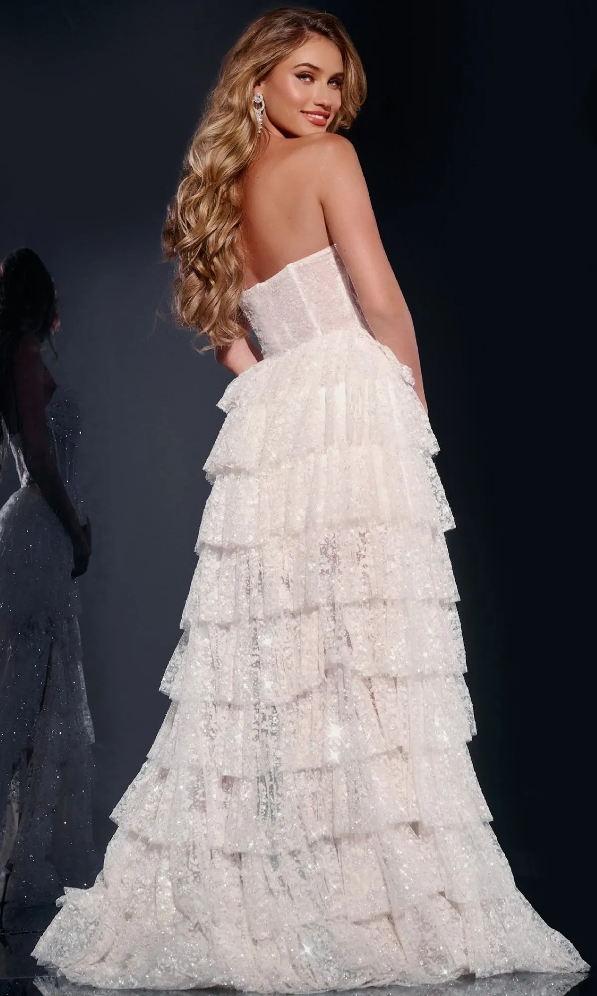 Strapless Sequin Prom Ball Gown: Jovani 40031 sold by PromGirl product image thumbnail 2