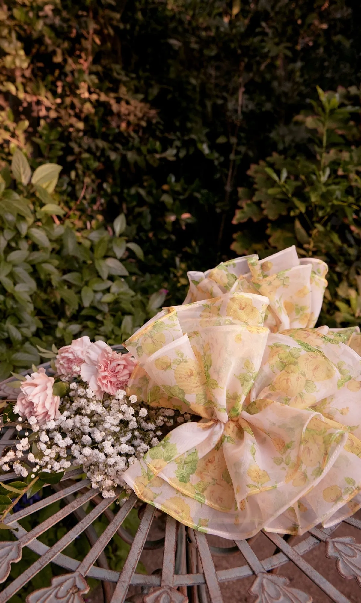 Yellow Flora-Print Prom Gown: Andrea & Leo A1430 sold by PromGirl product image thumbnail 4