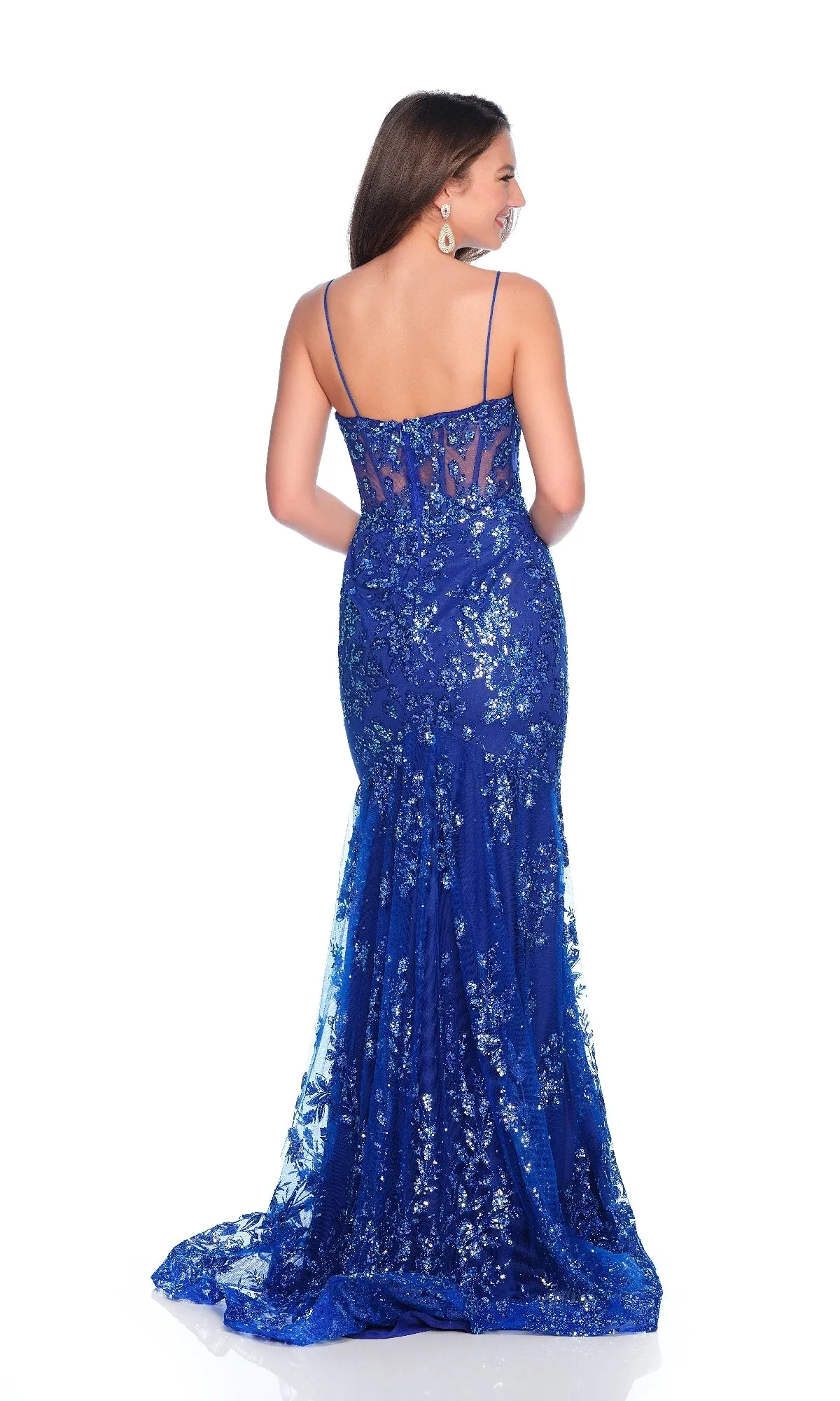 Long Royal Blue Prom Dress: Dave & Johnny 12144 sold by PromGirl product image thumbnail 2