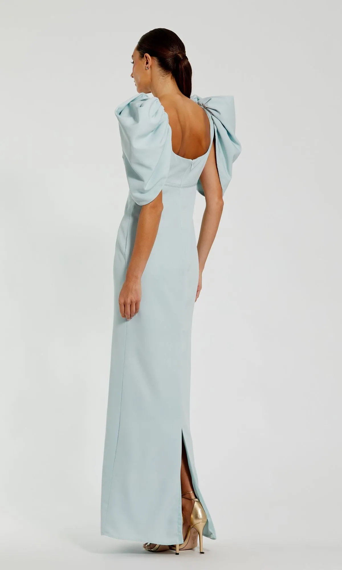 Puff-Sleeve Long Formal Dress: Mac Duggal 27534 sold by PromGirl product image thumbnail 5