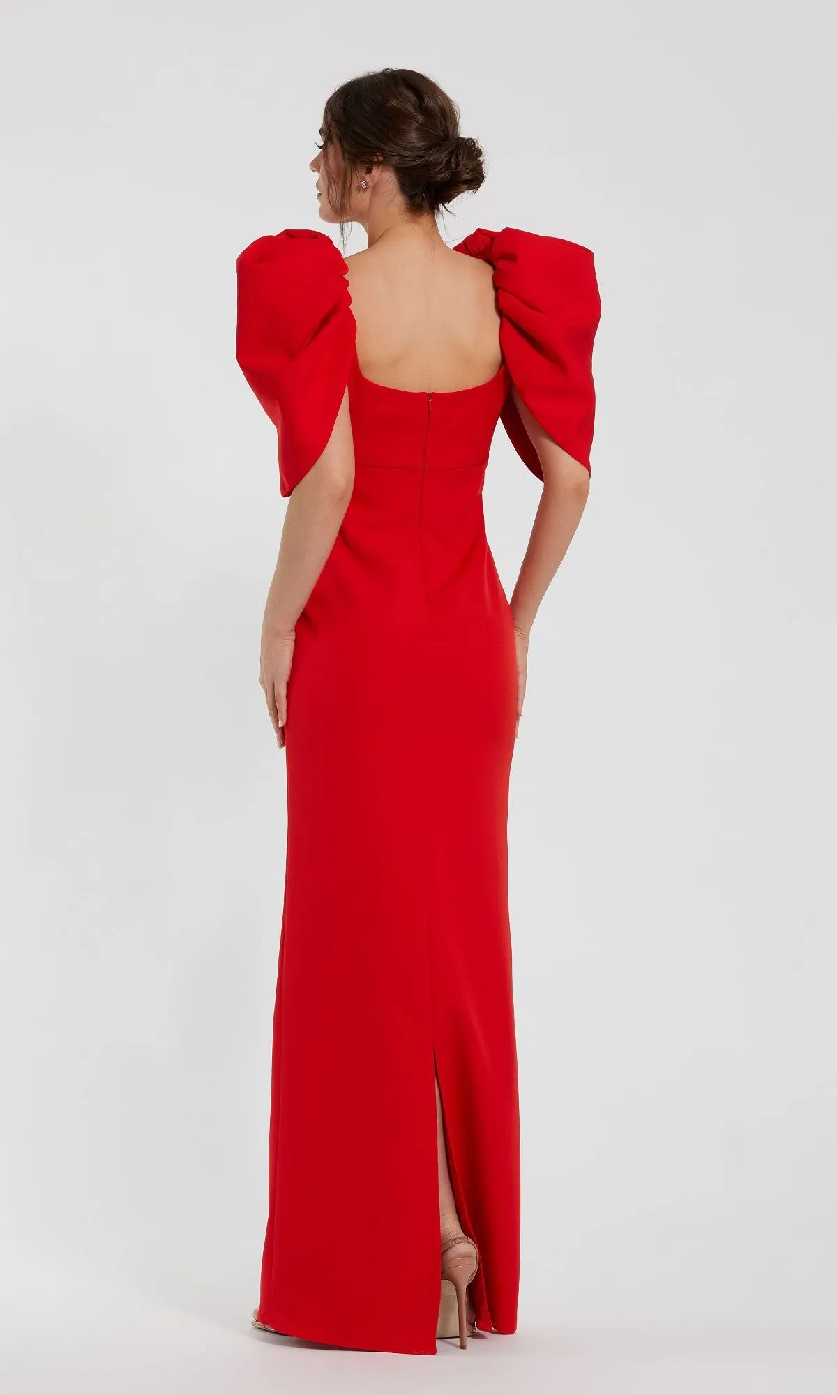 Puff-Sleeve Long Formal Dress: Mac Duggal 27534 sold by PromGirl product image thumbnail 2