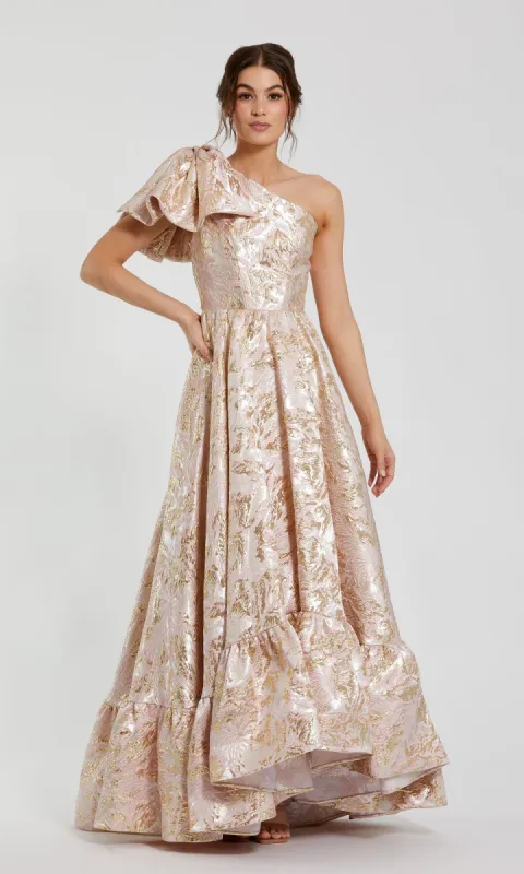 One-Shoulder Long Pink Ball Gown: Mac Duggal 27546 sold by PromGirl