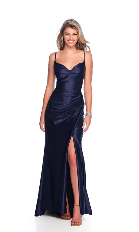 Navy Blue Prom Dress: Dave & Johnny 11953 sold by PromGirl