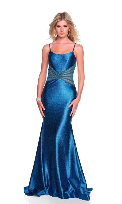 Teal Blue Glitter Prom Dress: Dave & Johnny 12042 sold by PromGirl