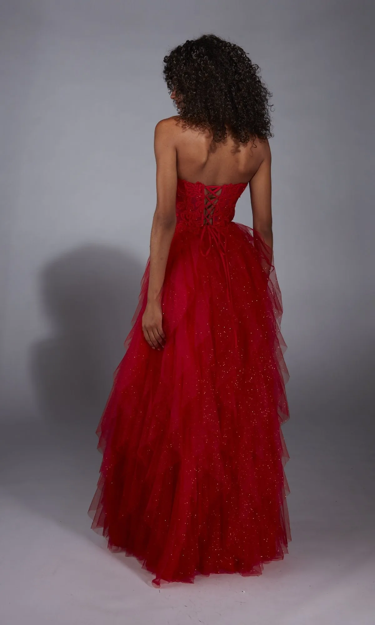 A-Line Glitter Prom Dress: Aerie Couture 356 sold by PromGirl product image thumbnail 3