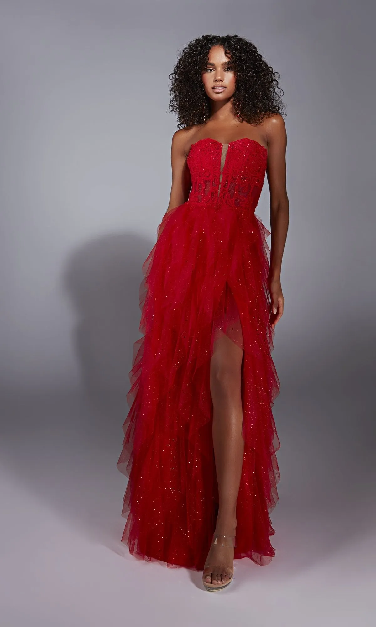 A-Line Glitter Prom Dress: Aerie Couture 356 sold by PromGirl product image thumbnail 2